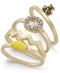 Inc Gold-Tone 4-Pc. Set Stone & Crystal Stackable Rings Size 7
